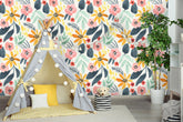 Watercolor Floral Mural  Wallpaper